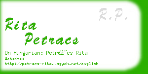 rita petracs business card